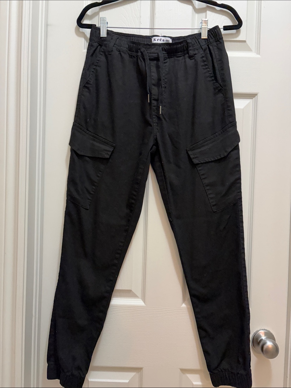 Black Youth XL Cargo Jogger Pants